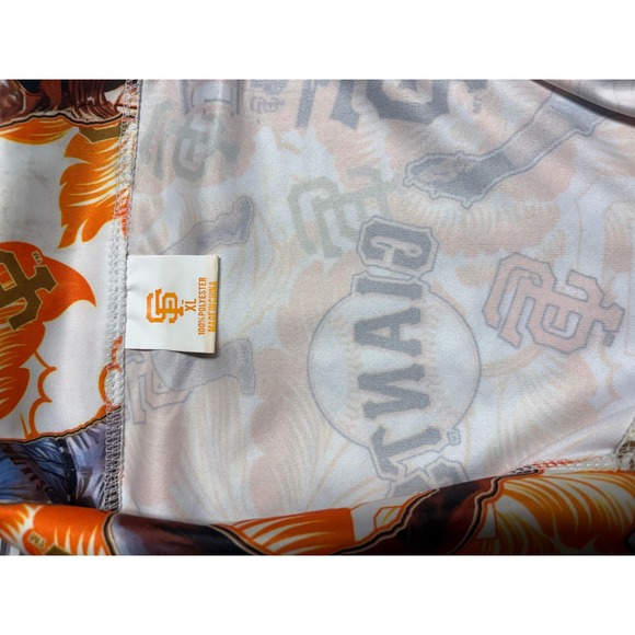 San Francisco Giants MLB All Over Print Button Up Shirt Orange Mens XL SF Cable - Picture 5 of 6